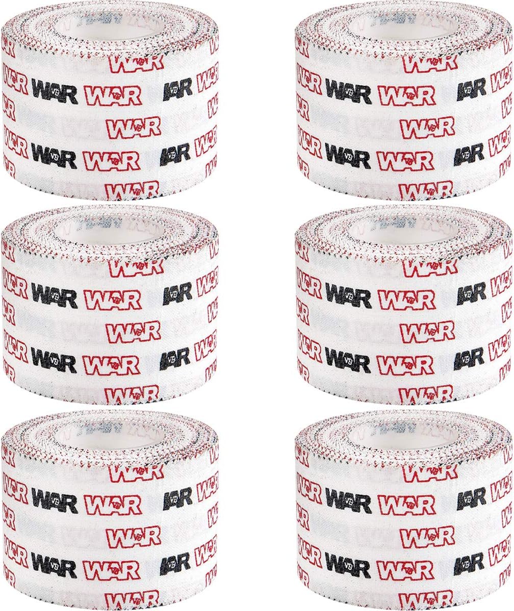 WAR Tape EZ Rip Premium Athletic Medical Sports Tape | No Sticky Residue | 30 ft Rolls | Best for Athletes & Trainers | Ideal for Fingers, Ankles, Wrists, and Equipment | 1.5 Inch (Pack of 6)