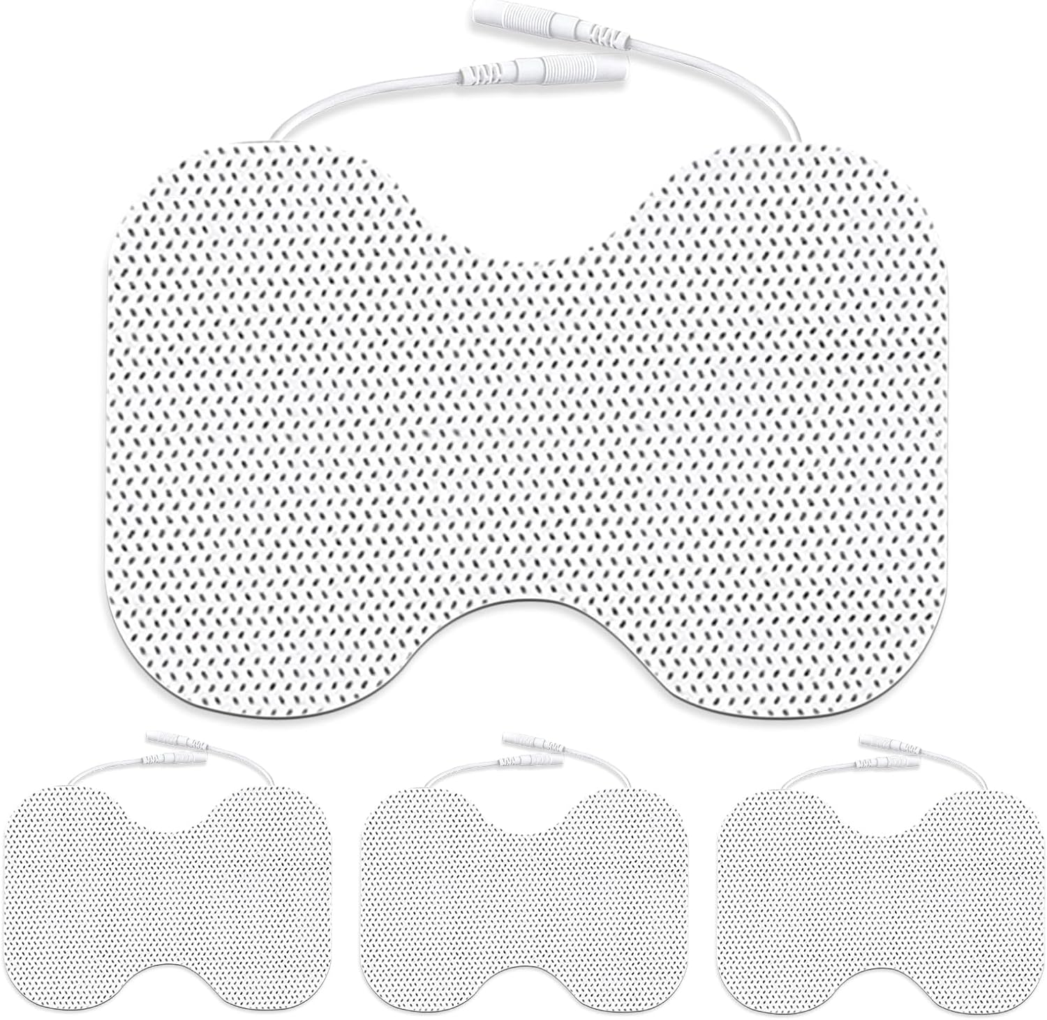Tens Unit Electrode Pads for Shoulder Waist & Knee 4 * 6" Large Butterfly TENS Unit Pads Reusable Electrode Pads Compatible with TENS 7000, AUVON TENS, 2mm Pin Connector- 4 Pcs