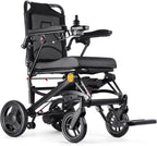 Lightweight Electric Wheelchairs for Adults Foldable Only 35lbs, 500W Dual Motors Motorized Wheelchairs for Seniors Support 250 lbs, All Terrain Travel Powered Wheel Chairs, Black