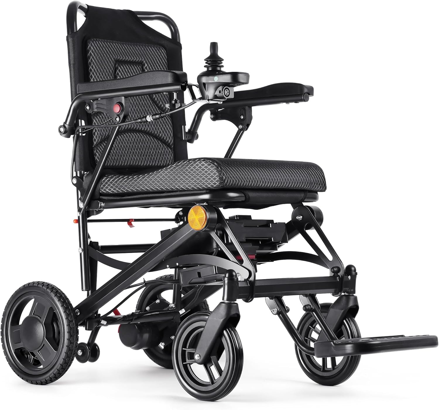 Lightweight Electric Wheelchairs for Adults Foldable Only 35lbs, 500W Dual Motors Motorized Wheelchairs for Seniors Support 250 lbs, All Terrain Travel Powered Wheel Chairs, Black