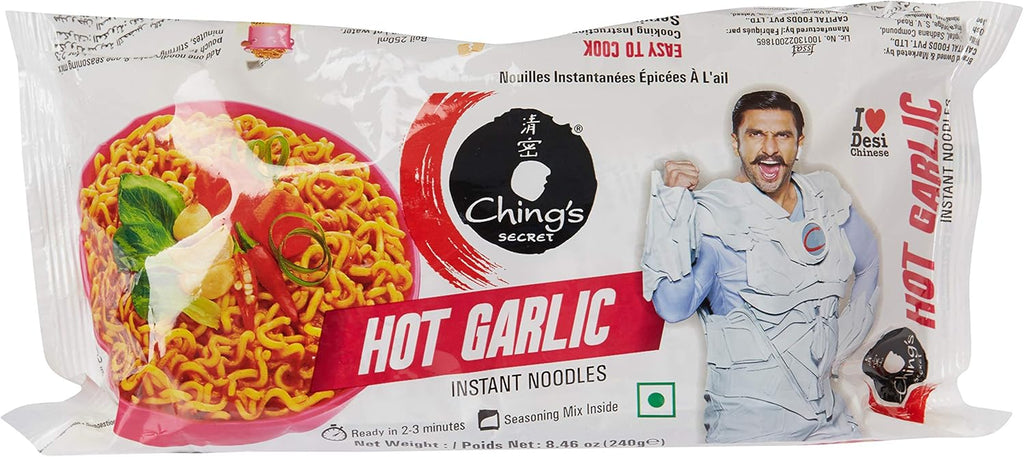 Ching's Secret, Hot Garlic Instant Noodles, 240 Grams(gm)