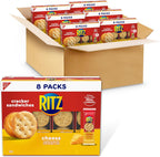 RITZ Cheese Sandwich Crackers, Lunch Snacks, 48 Snack Packs (6 Boxes, 6 Crackers Per Pack)