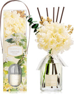 COCORRÍNA Reed Diffuser - Cashmere Vanilla 8.5 Fl.oz Flower Reed Diffuser with Sticks, Bedroom Bathroom Shelf Decor (Floral Basket Collection)