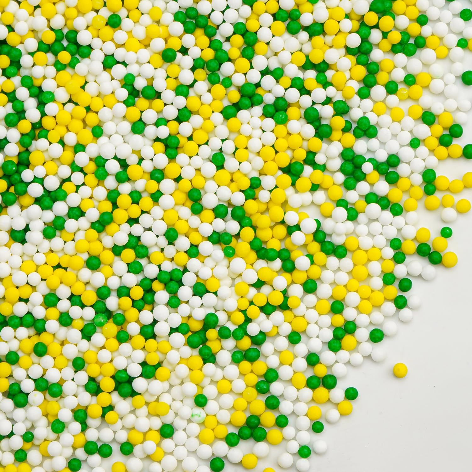 Easter Green Nonpareils Sprinkles for Cake Decorating, 150g/5.29oz, Edible Yellow Green&White Sugar, Easter Cake Decorations, Cupcake&Cookies Topper, Party Easter Spring Supplies
