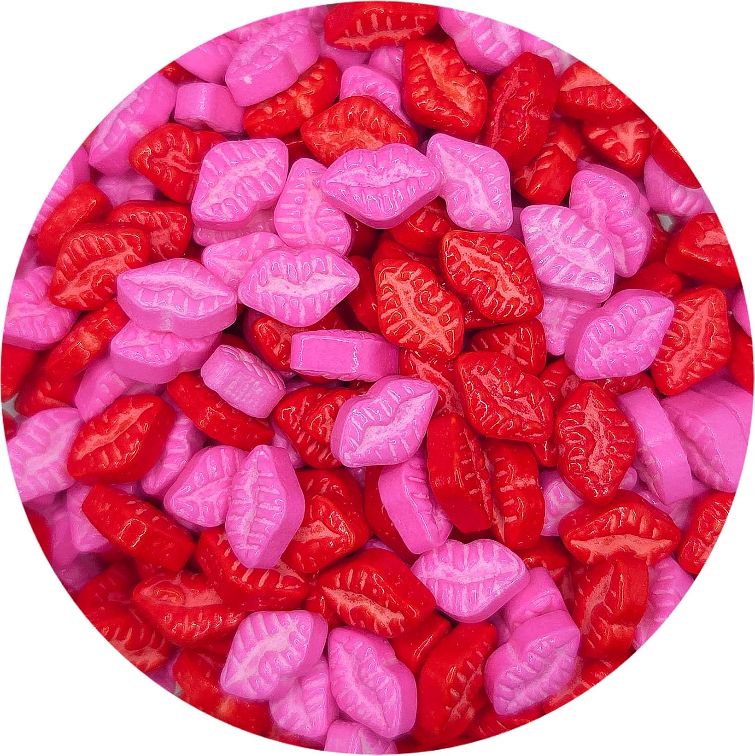 NCS Lips Edible Candy Sprinkles – Red & Pink Cupcake, Cake & Cookie Decorations, 8 oz