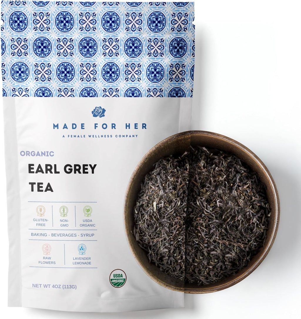 Earl Grey Loose Leaf Tea – Premium Black Tea with Citrus Bergamot – Aromatic Loose Leaf Earl Grey Tea in Convenient Resealable Bag – An Ideal Gift for Discerning Tea Enthusiasts - 4 oz