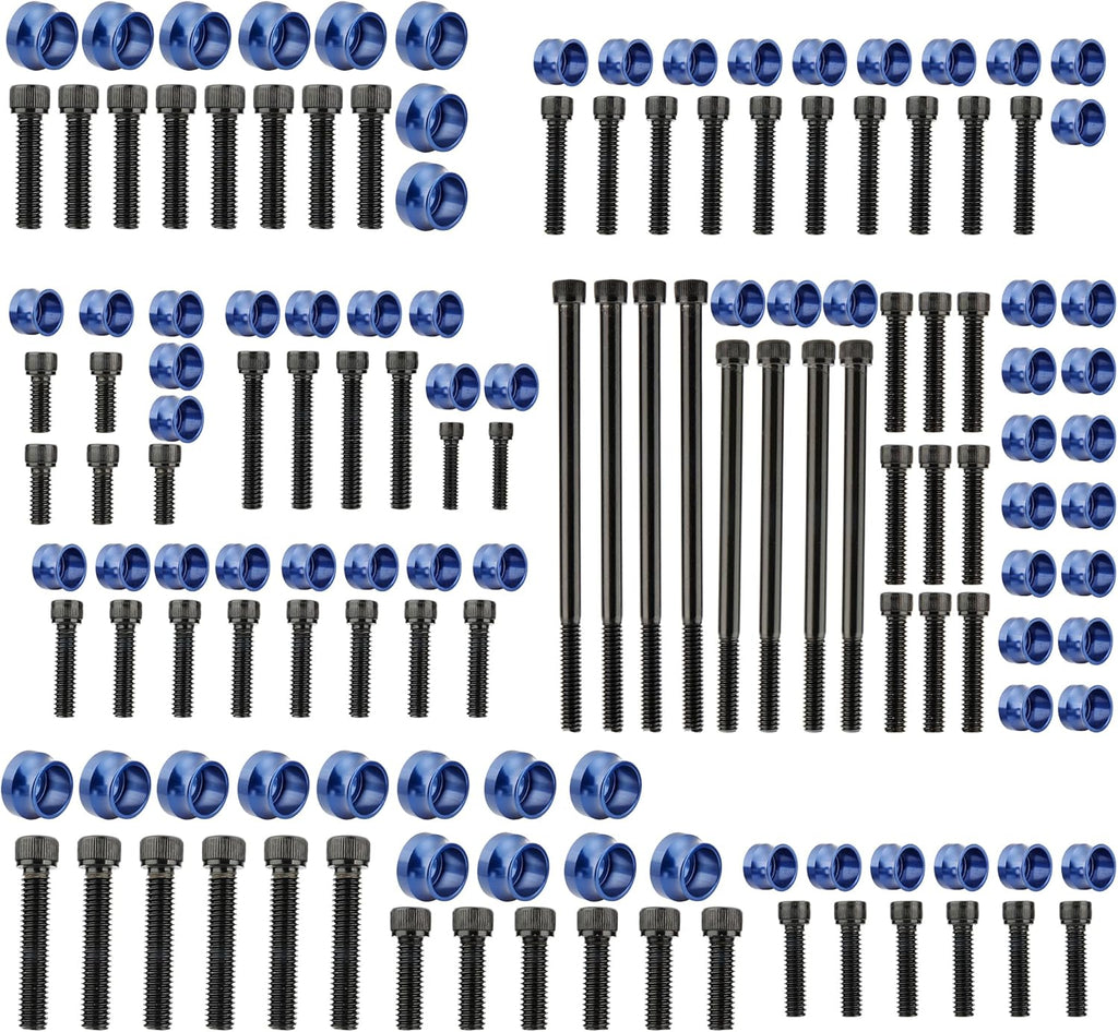 MoKitDora 72 Sets Twin Cam Bolt Covers Black Engine Bolt & Head Toppers Caps Kit for 2007-2017 Harley Softail Touring Dyna, Blue