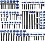 MoKitDora 72 Sets Twin Cam Bolt Covers Black Engine Bolt & Head Toppers Caps Kit for 2007-2017 Harley Softail Touring Dyna, Blue