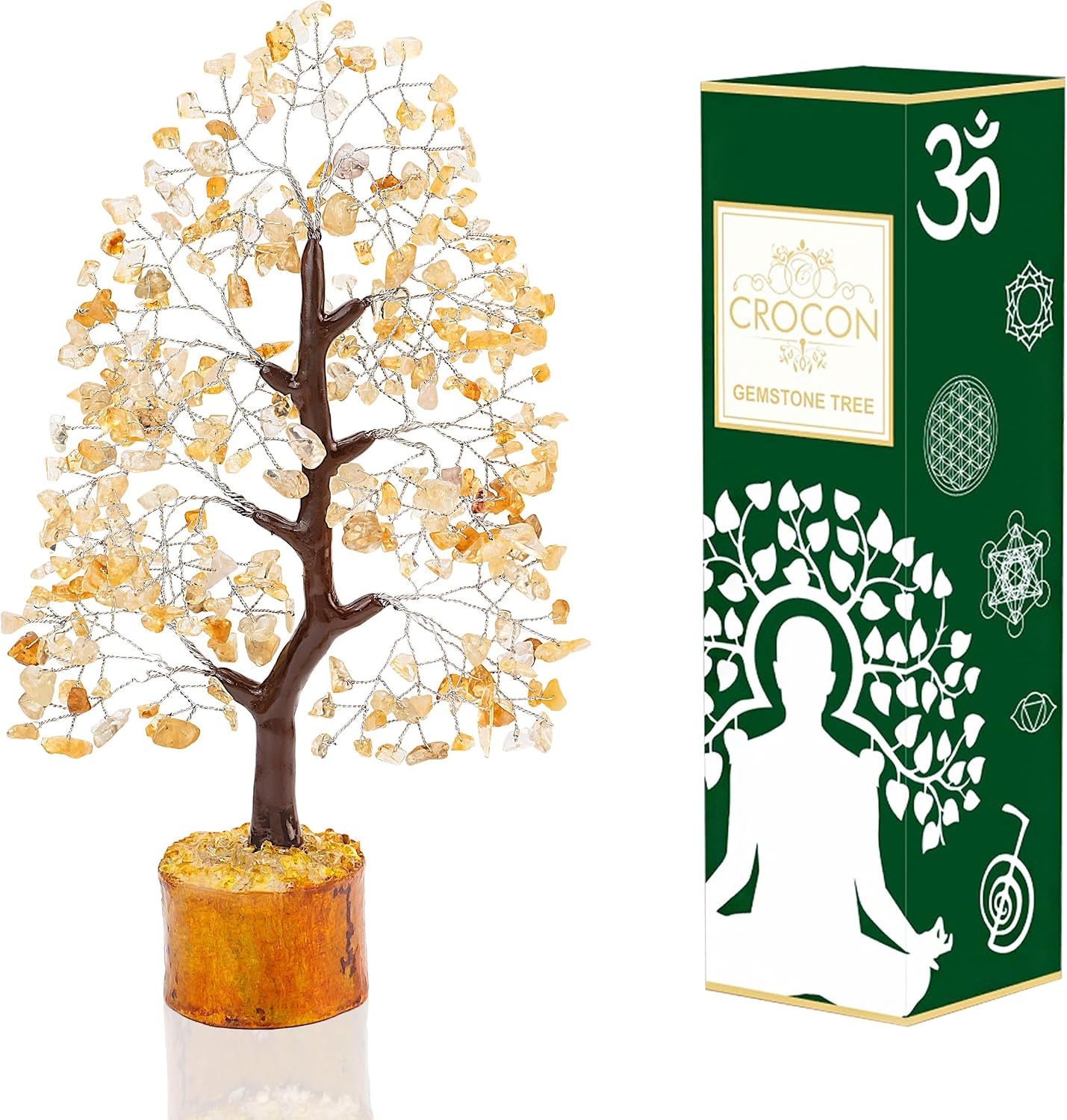 Crocon® Citrine Birthday Gifts for Women, Men & Friends | Tree of Life Crystals and Healing Stones, Home & Office Decor, Gemstones Money Tree, Women Gift Ideas | House Warming Gifts New Home for Mom
