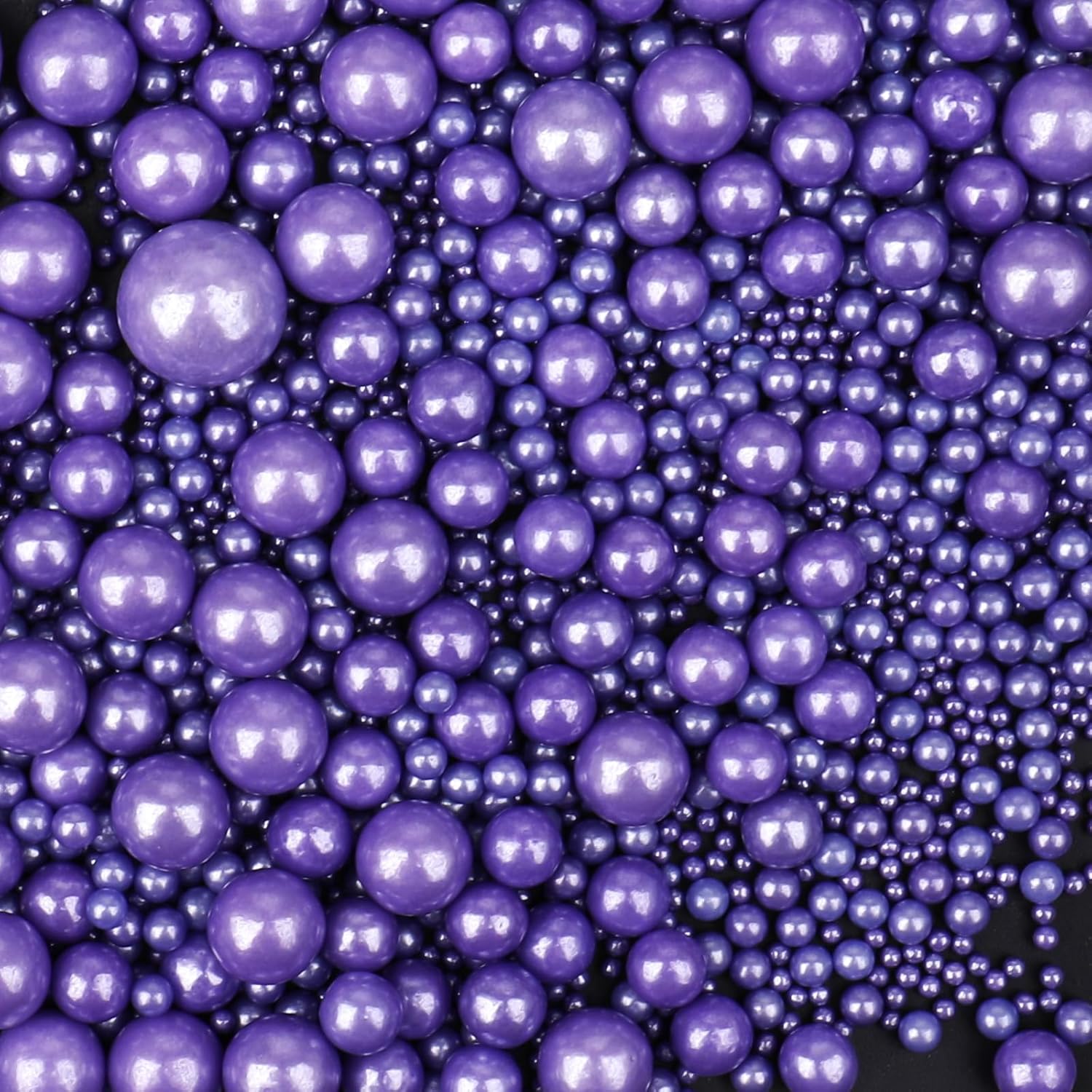 Purple Sprinkles for Cake Decorating, 130g/4.6oz Edible Purple Pearl Sprinkles Mix, Sugar Candy Pearls for Baking, Cookie Decorations and Cupcake Toppings, Wedding Party Halloween Supplies