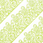 Large Pre-Made Ready to Use Edible Cake Lace Flower Trim Green 14-inch 10-Piece Set