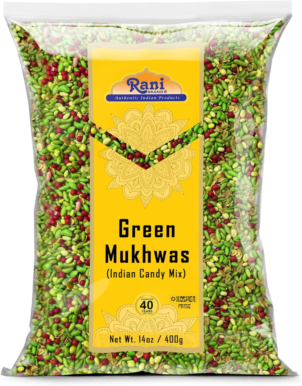 Rani Green Mukhwas (Special Digestive Treat) 14oz (400g) ~ Vegan | Indian Candy Mouth Freshener | Kosher