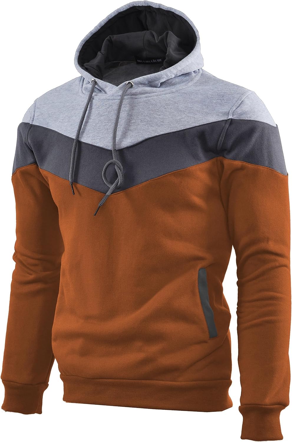 MOONCOLOUR Men's Fashion Novelty Color Block Hoodies Long Sleeve Fleece Hooded Pullover Sweatshirts with Pockets