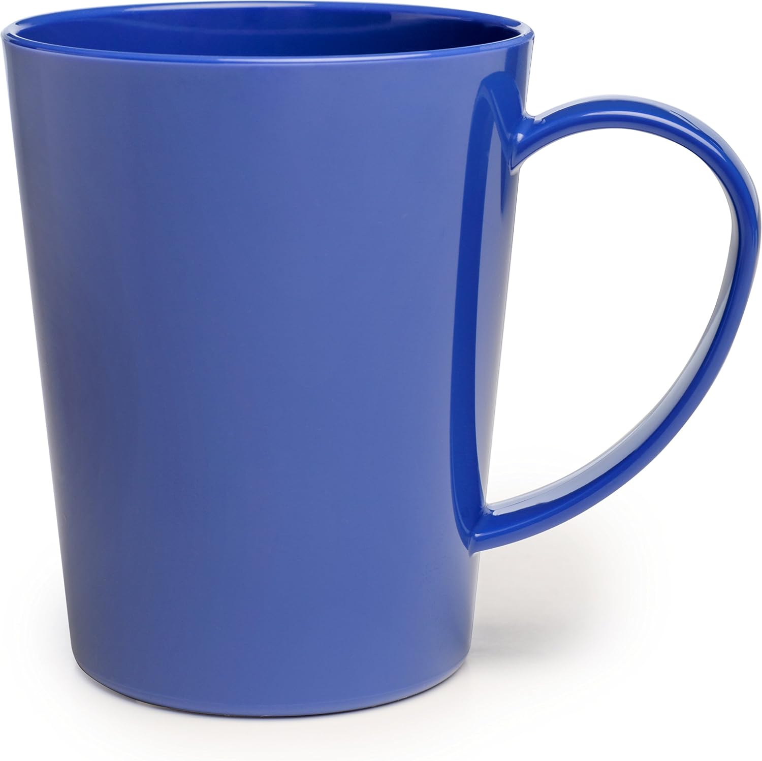 Carlisle FoodService Products Mug Plastic Coffee Mug with Large Handle for Buffets, Home, and Restaurant, Tritan, 12 Ounces, Blue
