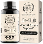 Joy-Filled Mood Support Supplement - 7 Herb Complex + St. Johns Wort | Stress Relief – Helps Calm The Mind & Body | 100% Plant-Based Happy Pills, Ashwagandha, Rhodiola Rosea | Adaptogens, 60 Ct