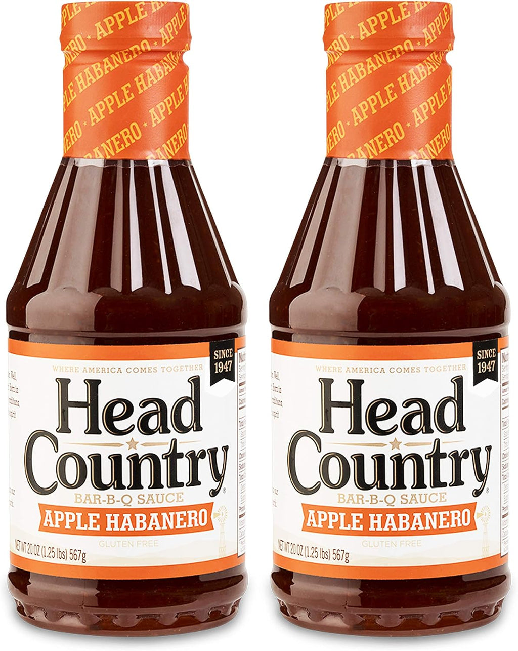 Head Country Bar-B-Q Sauce, Apple Habanero Flavor, 20oz (pack of 2)