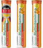 T&D German Multivitamin Drink Effervescnet Tablets 60 Servings Orange Flavour - Vitamin C, E, B1, B2, B6, B12, Biotin, Folic Acid, Niacin, Pantothenic Acid Pharma – Made in Germany