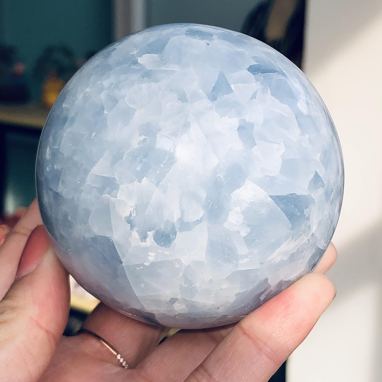 Crystal Healing Meditation Decoration Natural Lapis Lazuli Crystal Sphere Ball Gemstone Great for Meditation Home Decoration Chakra Reiki Stone Home Decor Beautiful Gifts (Size : 45-50MM)