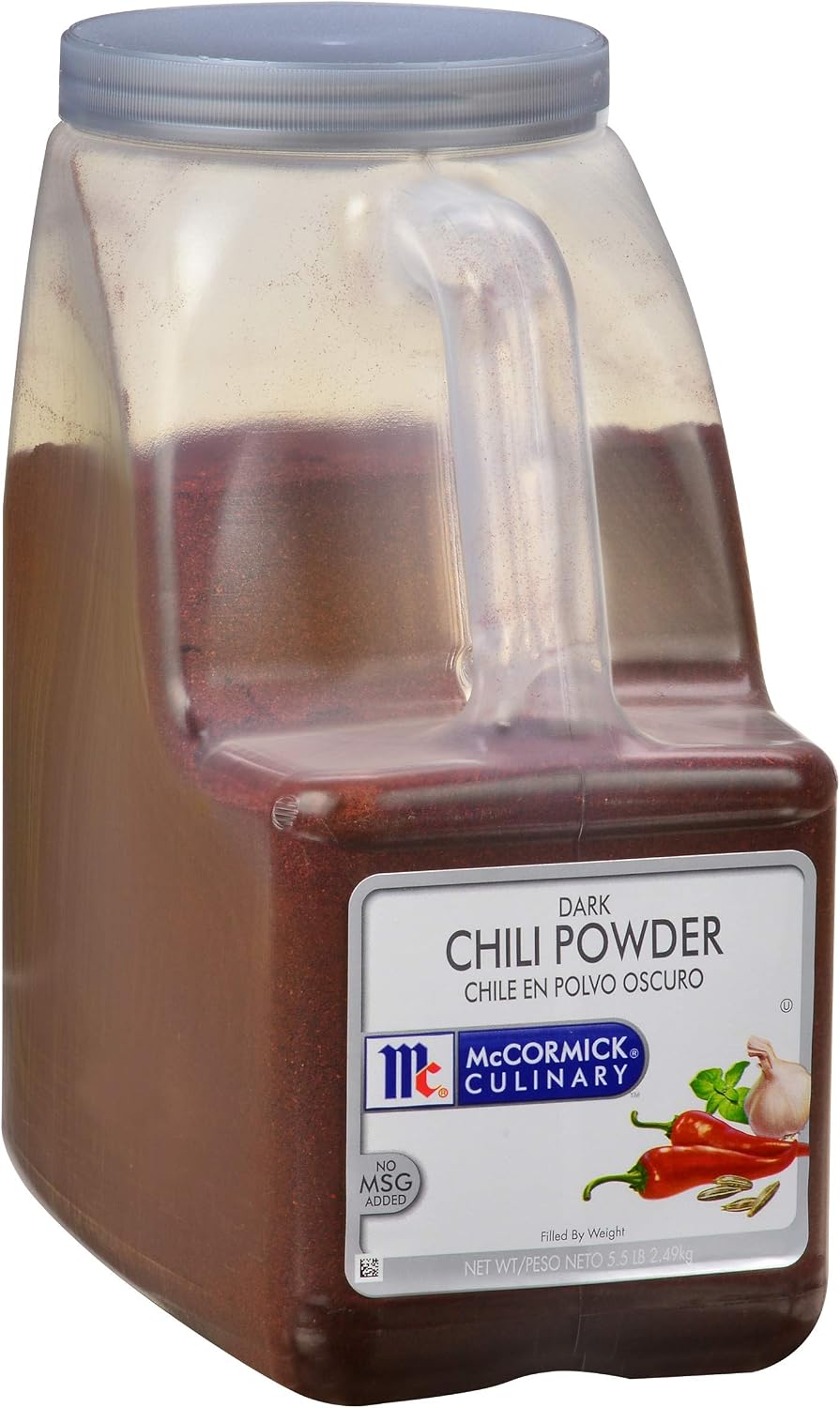 McCormick Culinary Dark Chili Powder, 5.5 lb - One 5.5 Pound Container of Bulk Dark Chili Powder Seasoning for a Sweet, Earthy Flavor, Best on Nachos, Enchiladas, Mexican Dishes and More