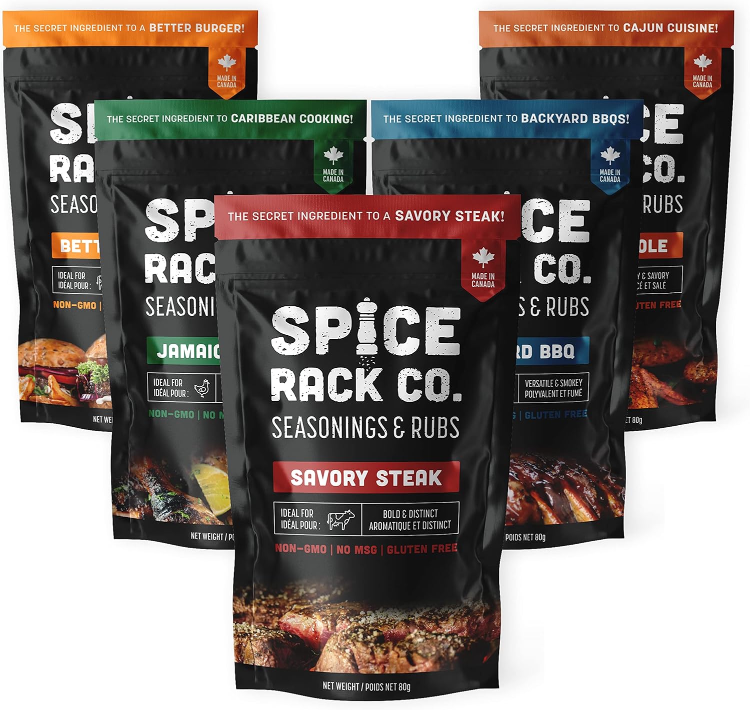 Spice Rack Co. BBQ Seasonings And Rubs - Smoking & Grilling Spices and Seasonings Sets, Grilling Accessories & Smoker Accessories, Unique Fathers Day Gift For Dad, Gifts For Father's Day (5 Pack)