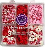 Valentines Themed Sprinkles for Cake Decorating,Edible Pink, Red and White Heart Sprinkles Baking Cupcake Toppers,Ice Cream 75g/2.6oz.