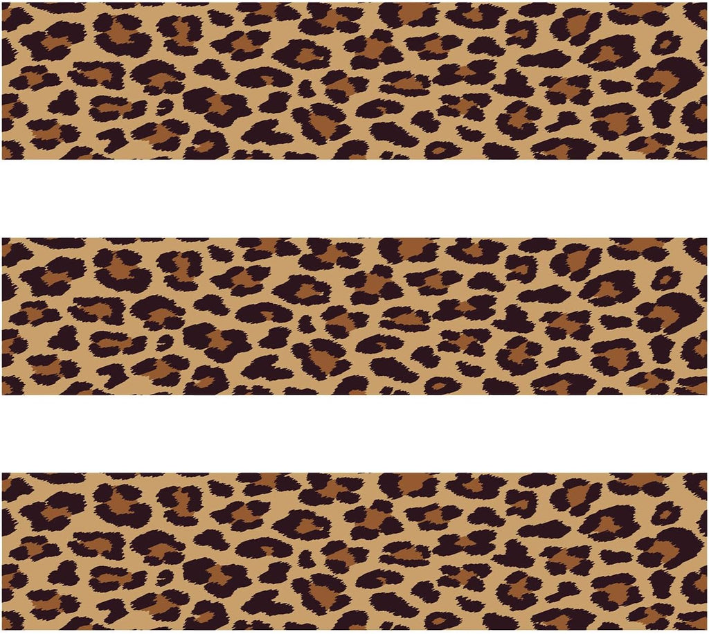 3pcs Edible Paper, 2.4x11 Inches per Sheet Edible Cheetah Print for Cakes Cheetah Print Image Leopard Cake Wrap Side Decor Glutinous Rice Paper Borders for Women's Birthday Party Decoration Supplies