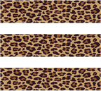 3pcs Edible Paper, 2.4x11 Inches per Sheet Edible Cheetah Print for Cakes Cheetah Print Image Leopard Cake Wrap Side Decor Glutinous Rice Paper Borders for Women's Birthday Party Decoration Supplies