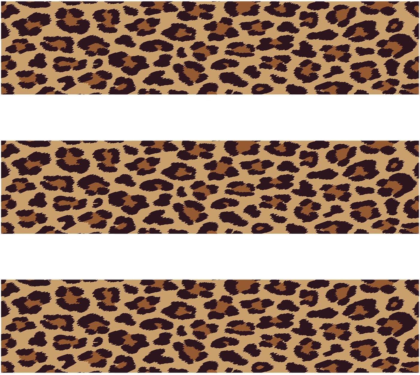 3pcs Edible Paper, 2.4x11 Inches per Sheet Edible Cheetah Print for Cakes Cheetah Print Image Leopard Cake Wrap Side Decor Glutinous Rice Paper Borders for Women's Birthday Party Decoration Supplies