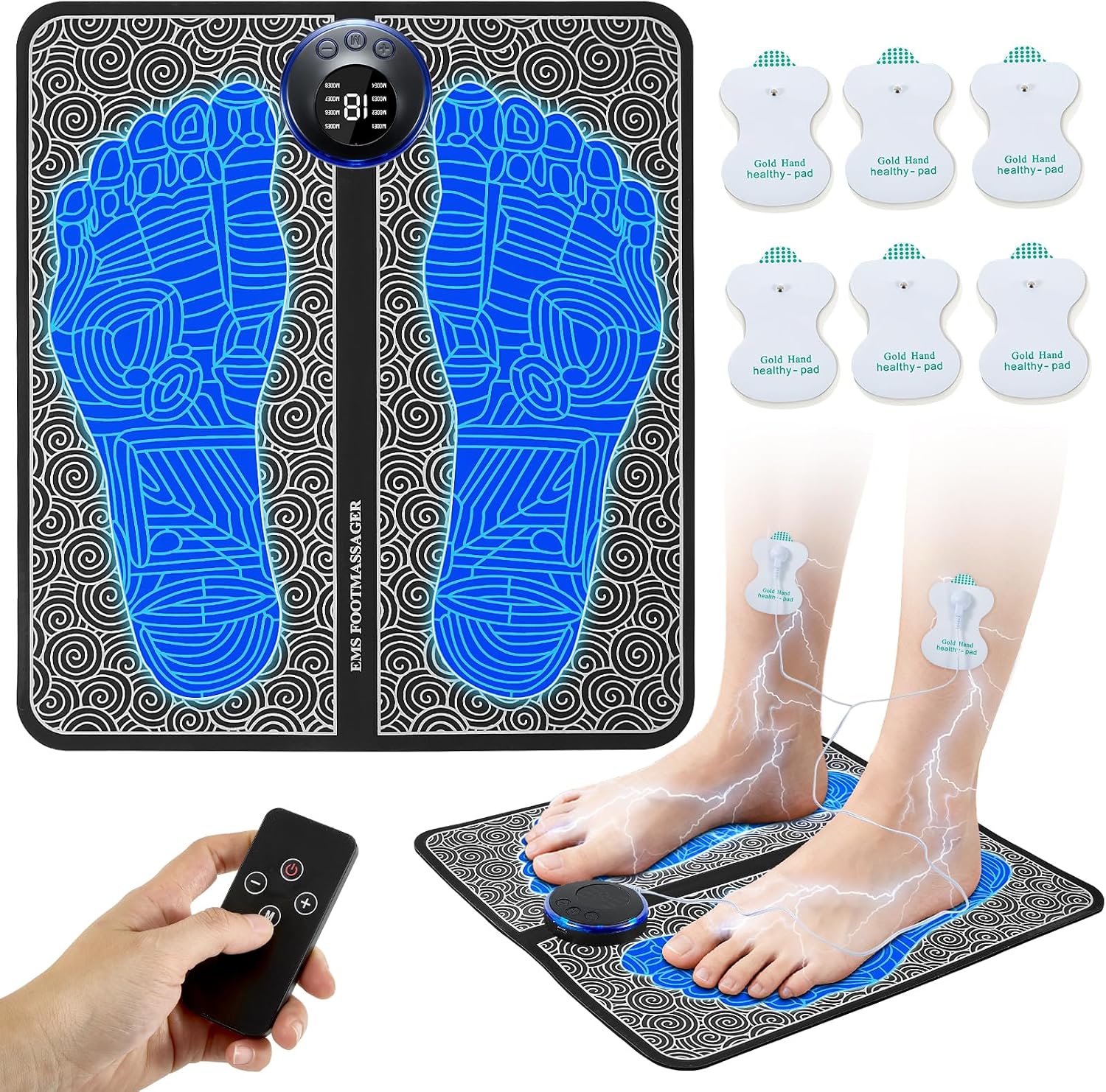 EMS Foot Massage for Muscle Relaxation, Transcutaneous Electronic Nerve Stimulator, 10 Modes 19 Gears