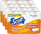 Scott ComfortPlus Toilet Paper, 48 Triple Rolls, 231 Sheets per Roll, Septic-Safe, 1-Ply Toilet Tissue (Packaging May Vary)