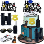 Police Themed Cake Toppers Policeman Cake Decoration for Birthday Baby Shower Party Police Retirement or Officer Academy Graduation Party Supplies