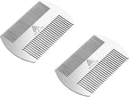 AhfuLife Stainless Steel Metal Hair&Beard Comb - Anti-Static Dual Action Beard Comb - Credit Card Size Combs Perfect for Wallet and Pocket - Presented in Gift Box - 2 Pcs