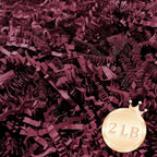 2 LB Burgundy Crinkle Cut Paper Shred Filler Great for Gift Wrapping, Burgundy Basket Fillers, Birthday, Gift Wrapping, Anniversary, Halloween Thanksgiving Christmas Party Decor Filling Supplies