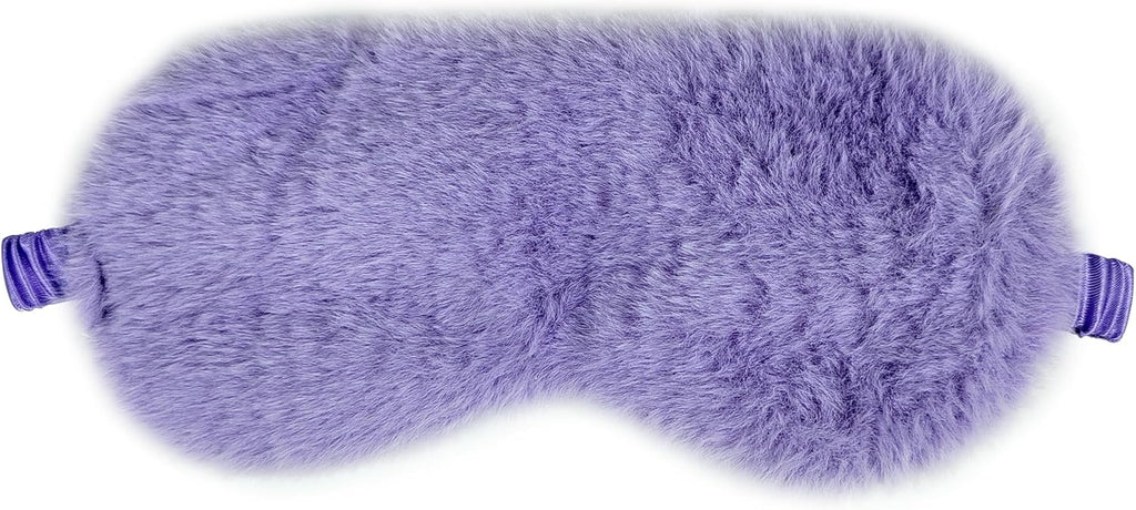 1 Pack Sleep Mask, Eye Shade, Fur Blinkfold, Soft Plush Eye Sleeping Mask for Women, Men, Kids, Boys, Girls (Purple)