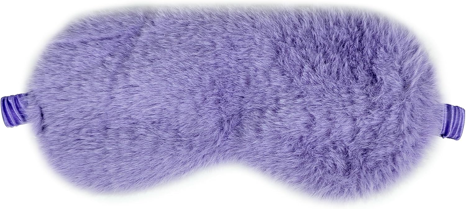 1 Pack Sleep Mask, Eye Shade, Fur Blinkfold, Soft Plush Eye Sleeping Mask for Women, Men, Kids, Boys, Girls (Purple)