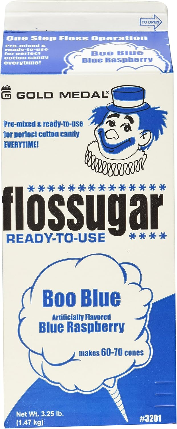 Gold Medal 3201 Blue Raspberry Flossugar 3.25 lb, 1 Carton