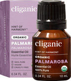 Cliganic Organic Palmarosa Essential Oil, 100% Pure Natural Undiluted (10ml), for Aromatherapy | Non-GMO Verified