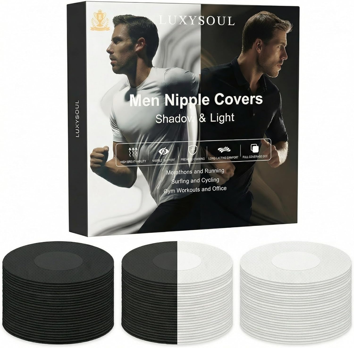 Men Nipple Covers for Running 160Pcs Anti Chafing Tape for Marathon - No Show Guards, Sweatproof Protection