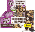Lenny & Larry's Cookie-fied BIG BAR – Cookies and Creme Vegan Protein Bars 12x90g – Healthy Snacks, 24g Plant Protein & 10g Prebiotic Fiber – Gluten-Free Power Bar & Vegan