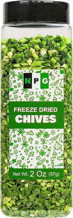 NPG Freeze-Dried Chives 2 Oz, Dehydrated Chopped Chives, Mild Onion Herb for Cooking, Soup, Ramen, Stir Fry & Garnish, Non-GMO, Gluten-Free Seasoning, Long Shelf Life