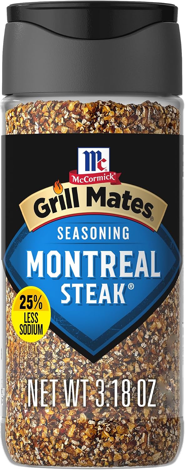McCormick Grill Mates 25% Less Sodium Montreal Steak Seasoning, 3.18 oz