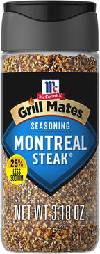 McCormick Grill Mates 25% Less Sodium Montreal Steak Seasoning, 3.18 oz