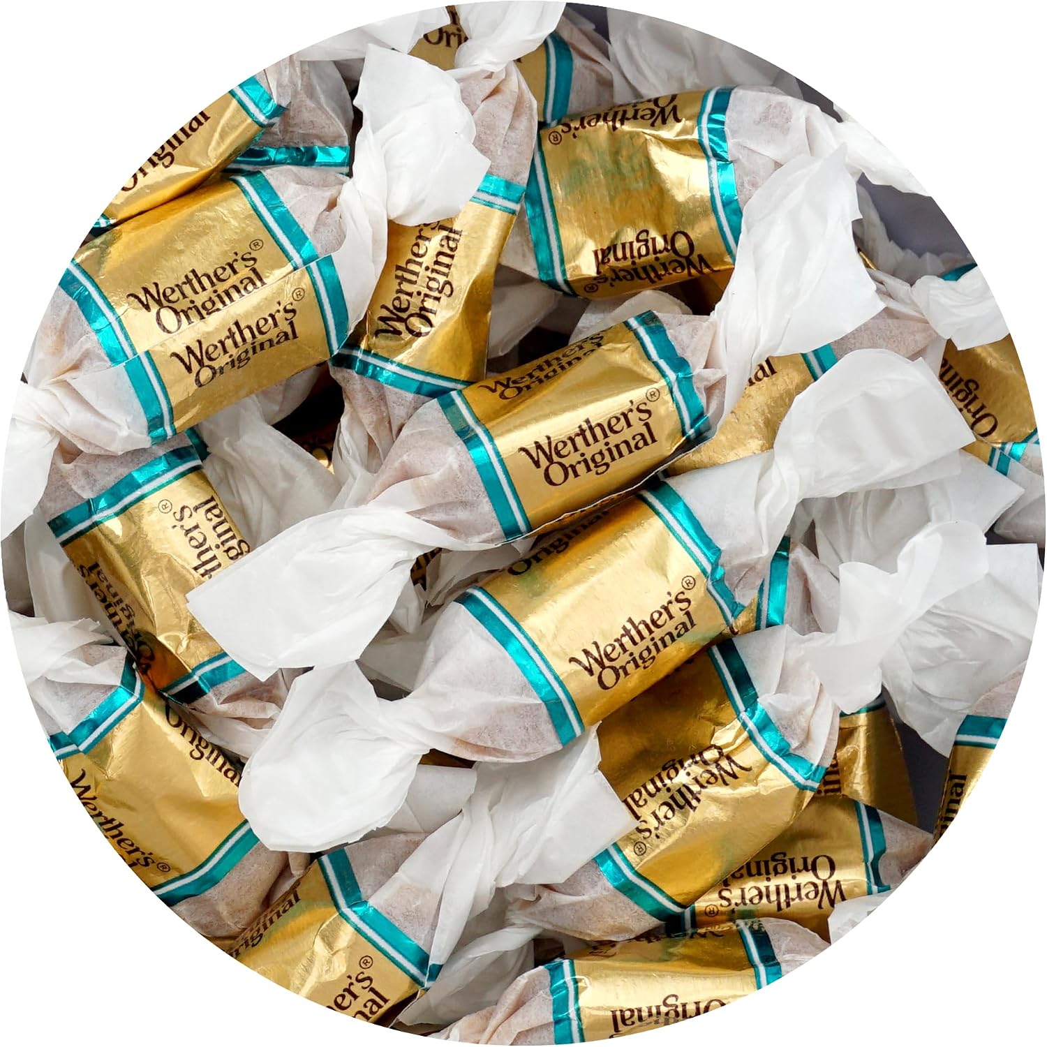 Werthers Original Salted Caramel Crème Soft Chewy Caramels, 1 Pound Bulk Bag, Individually Wrapped Werther Chewy Caramels, The Hampton Popcorn & Candy Company