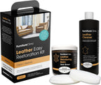 Furniture Clinic Leather Easy Restoration Kit | with Leather Recoloring Balm, Cleaner, Sponge, and Cloth | Leather Repair Kit for Scratched and Faded Furniture (Dark Brown)