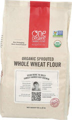 One Degree Organic Foods Sprouted Whole Wheat Flour, Certified Non-GMO & Vegan Flour for Baking, Plant Based & Organic Bread Flour (4 Pack, 80 Oz. Each)