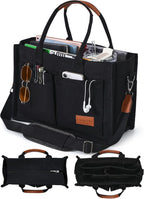 FIORETTO Canvas Tote Bag for Women with Zipper Closure & Individual Compartments for Work College for Teacher & Nurse