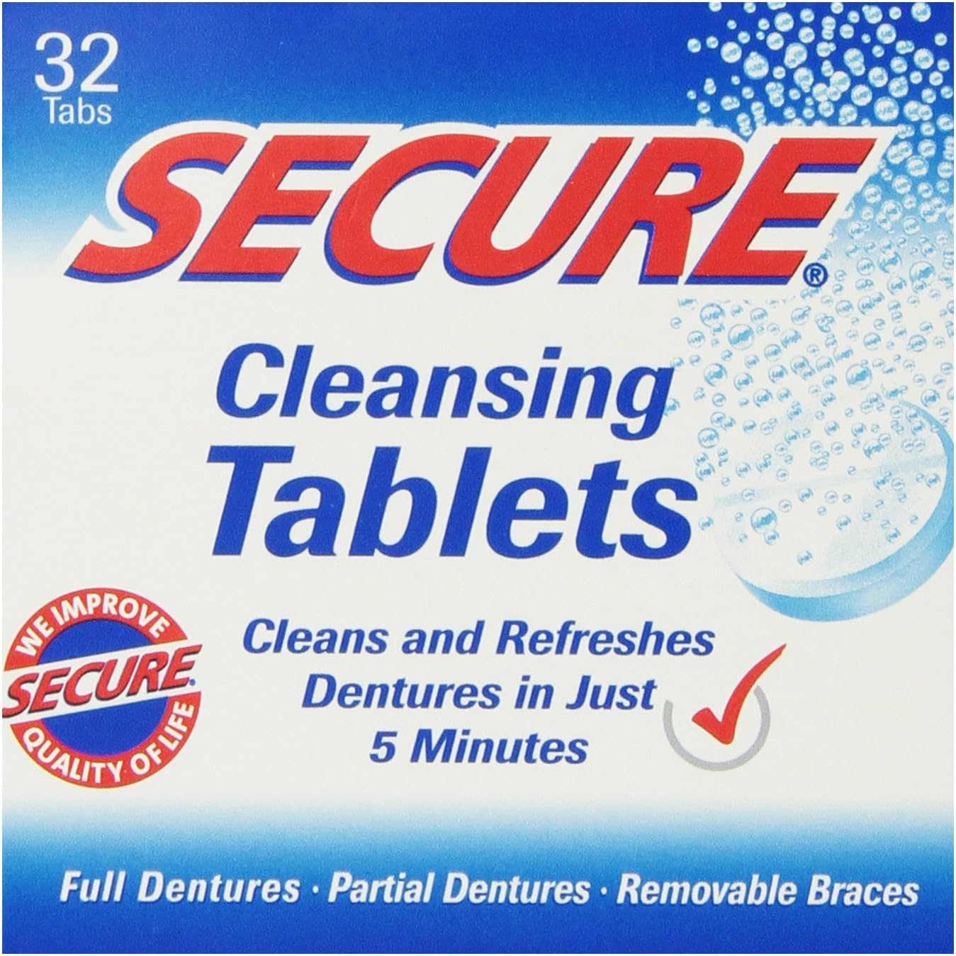 Denture Cleanser 32 Tab By Secure Denture Adhesive (1 Each)