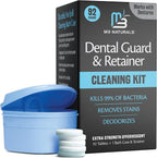 Retainer Cleaner and Soak Container, No-Mess Cleaning Tablets with Universal Denture Bath Case and Strainer, Multipurpose, for Mouth Guard Stains, Odor, and Plaque (92 Tablets + 1 Bath) by M3