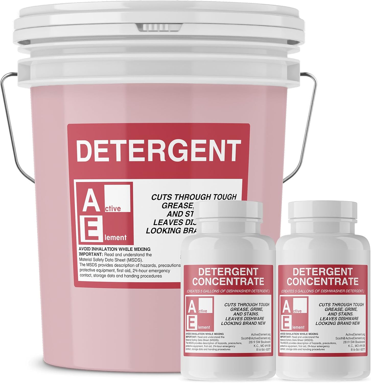 Commercial Dishwasher Detergent - Makes One 5 Gallon Pail - Industrial Dish Detergent - For High and Low Temp Dishwasher Machine
