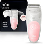Braun Epilator Silk-épil 5 5-620, Hair Removal Device, Epilator for Women, Shaver & Trimmer, Cordless, Rechargeable, Wet & Dry, 6 Piece Set